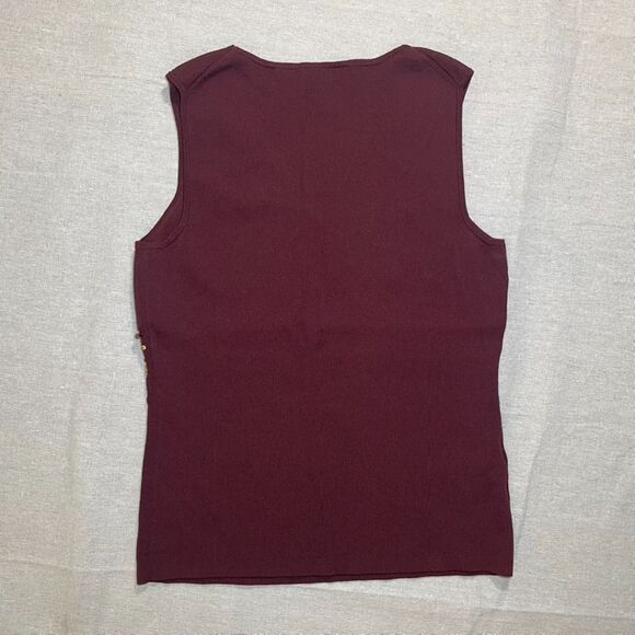 Ann Taylor Loft | Vintage y2k Brown Beaded Surplice Tank | MP - Picture 2 of 6